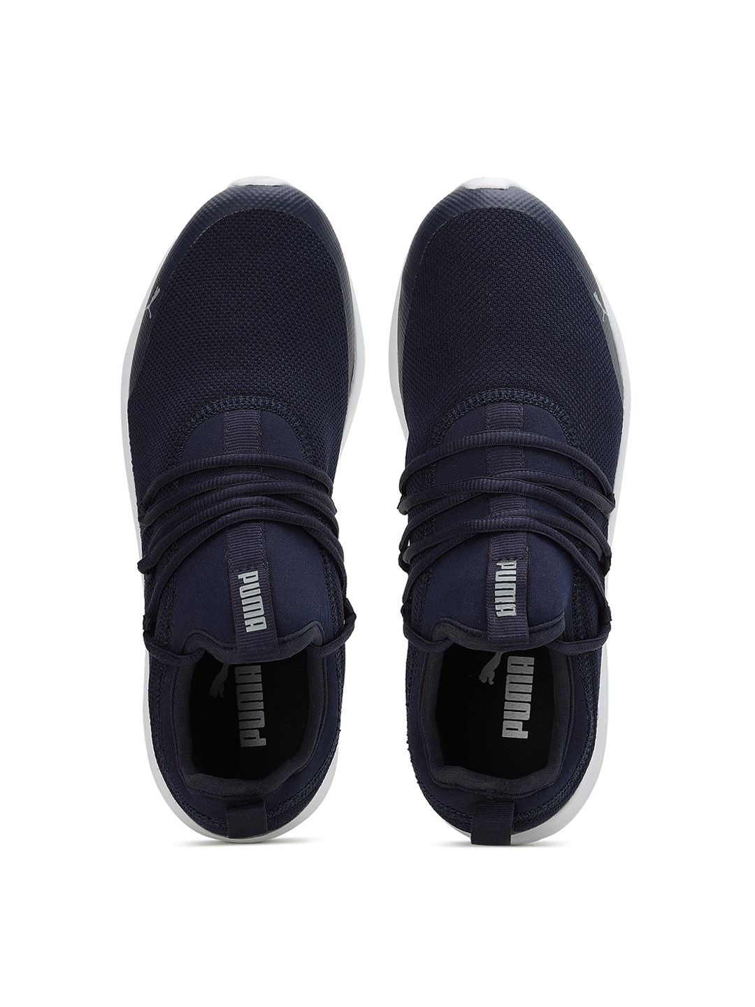 Puma Men Navy Blue Woven Design Skipper Sneakers