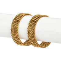 Thumbnail for Afast Designer Fancy Party Bangle/ Kada Set, Gold, Metal, Pack Of 12 - Distacart