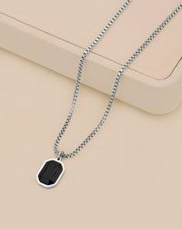 Thumbnail for Silver Plated With Crystal Pendant With Chain For Men - Wahe Jewels
