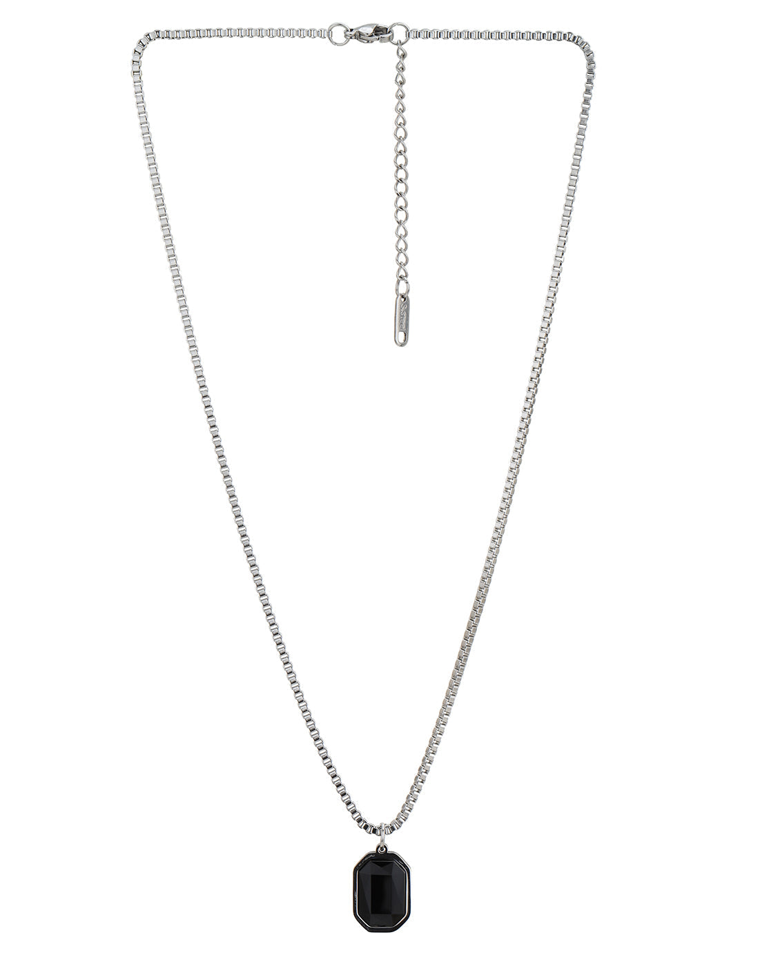 Silver Plated With Crystal Pendant With Chain For Men - Wahe Jewels