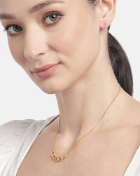 Thumbnail for 18Kt Gold Plated Contemporary Necklace With Textured Links - Wahe Jewels