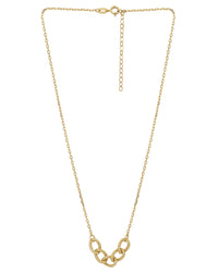 Thumbnail for 18Kt Gold Plated Contemporary Necklace With Textured Links - Wahe Jewels