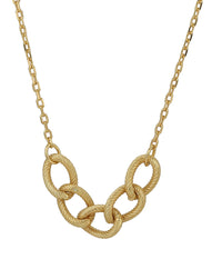 Thumbnail for 18Kt Gold Plated Contemporary Necklace With Textured Links - Wahe Jewels
