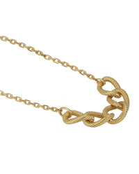 Thumbnail for 18Kt Gold Plated Contemporary Necklace With Textured Links - Wahe Jewels