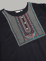 Thumbnail for Sztori Plus Size Floral Yoke Design Sequinned Straight Kurta - Distacart