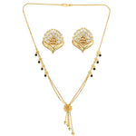 Thumbnail for AanyaCentric Gold Plated Short Mangalsutra Set with Earrings - Distacart