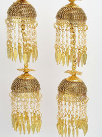 Thumbnail for NVR Women's Pack Of 2 Gold- Plated Stone Studded Bridal Layered Kaleera Sets