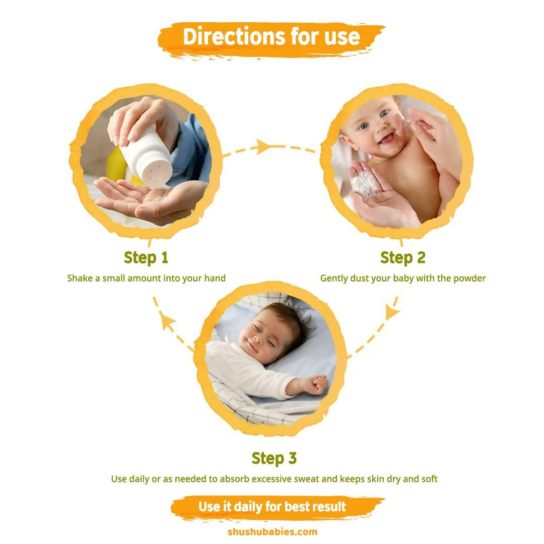 ShuShu Babies Talc Free Baby Powder with Arrowroot Extracts (under 0-3 Years Baby) - Distacart