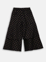 Thumbnail for Ahalyaa Black Cotton Gold Print Kids Kurta Sharara Sets For Girls - Distacart