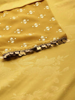 Thumbnail for Ahalyaa Women Mustard Crepe Printed Kurta Palazzo Set With Dupatta