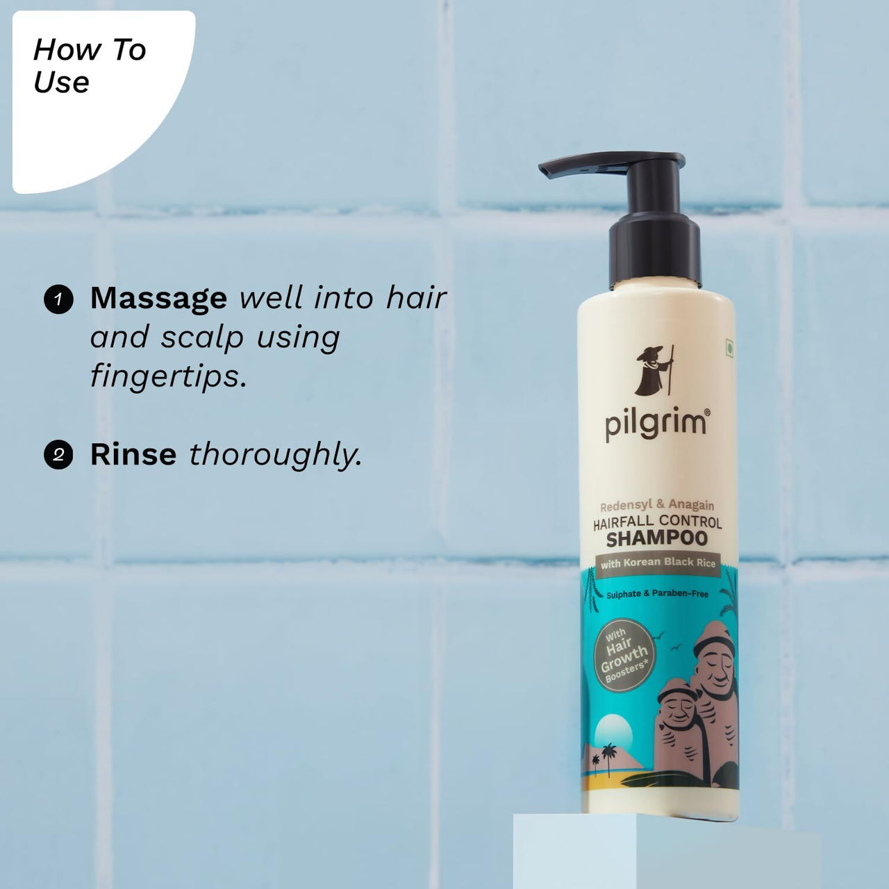 Pilgrim Redensyl & Anagain Hairfall Control Shampoo with Korean Black Rice - Distacart