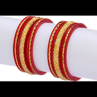 Thumbnail for Afast Designer Fancy Party Bangle/ Kada Set, Red And Gold, Sheep, Pack Of 6 - Distacart