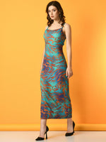 Thumbnail for Myshka Women's Multi Printed Party Dress - Distacart