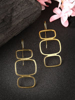 Thumbnail for NVR Women Gold-Plated Contemporary Fish Hook Drop Earrings - Distacart