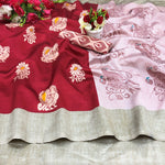 Thumbnail for Vamika Red Printed Art Silk Saree - Distacart