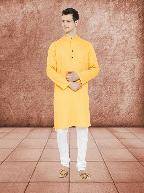 Even Apparels Men's Embroided Yellow Kurta - Distacart