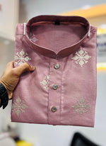 Thumbnail for Prazu Fashion Onion Pink Silk Copper Sequence Work Kurta
