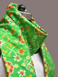 Thumbnail for Green and Pink Pochampally Ikat Silk Handloom Dupatta with All Over Design - Global Threads - Distacart