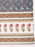 Thumbnail for Yufta Grey Cotton Straight Kurta Dupatta Pant Set - Distacart