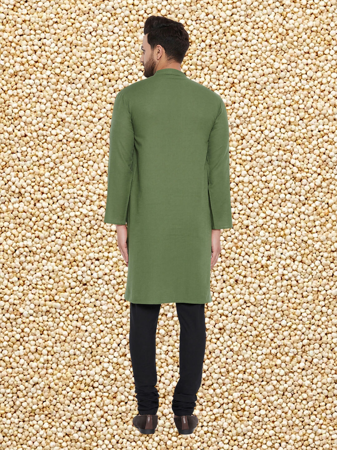 Even Apparels Men's Solid Green Linen Kurta - Distacart