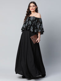 Thumbnail for Ahalyaa Women Crepe Printed Black Dress - Distacart