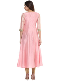 Thumbnail for Ahalyaa Women's Pink Poly Silk Kurta