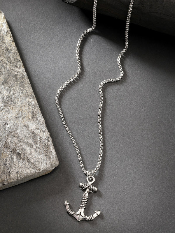 NVR Men's Silver-Plated Stainless Steel Pendant with Chain - Distacart