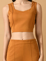 Thumbnail for Myshka Women's Mustard Solid Party Top - Distacart