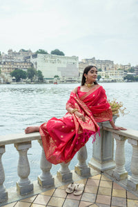 Thumbnail for Aastha Fashion Red Woven Soft Silk Saree with Blouse - Distacart