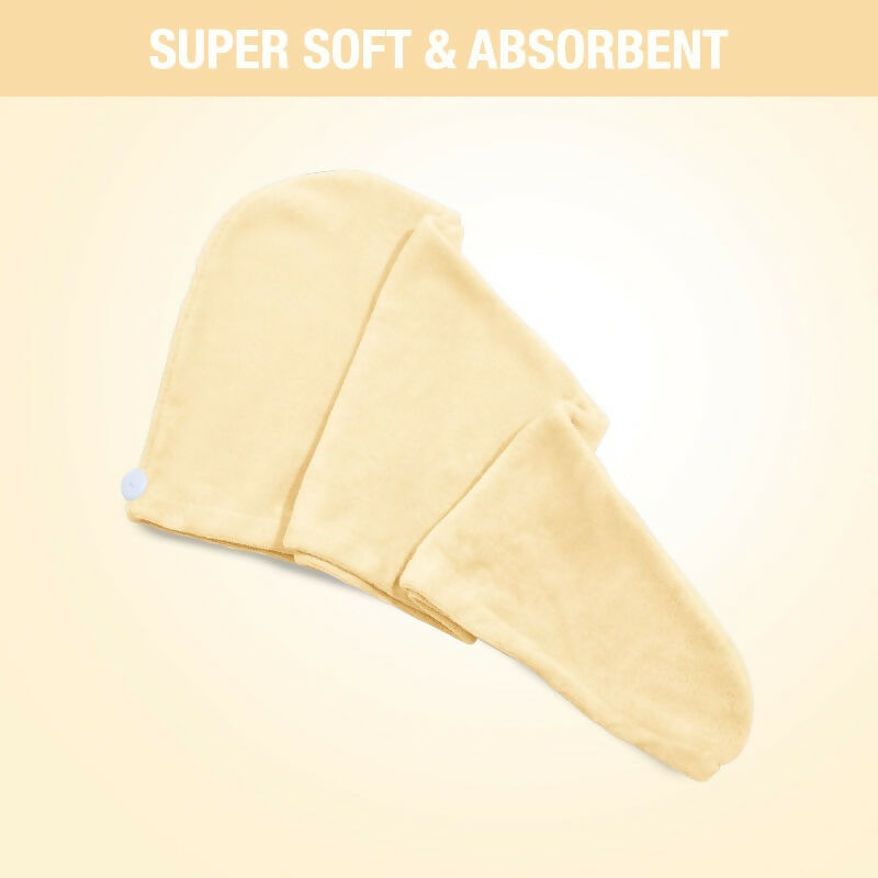Nykaa Naturals Microfiber Hair Wrap for Frizz Free & Shiny Hair - Yellow - Distacart