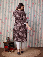 Thumbnail for Ode by House of Pataudi Floral Printed Pure Cotton Straight Kurta - Distacart