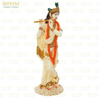 Thumbnail for Shyam Antique Creation Lord shri Krishna Playing Flute Standing kanha Idol - Distacart