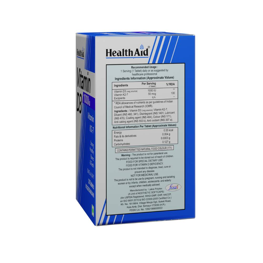 HealthAid Vitamin D3 1000 iu Tablets - Distacart