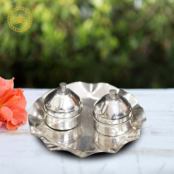 Stainless Steel Haldi Kumkum Holder - Distacart
