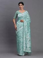 Thumbnail for Astita Linen Cotton Sea Green Saree