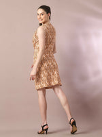 Thumbnail for Myshka Women's Multi Printed Cowl Neck Bodycon Party Dress - Distacart