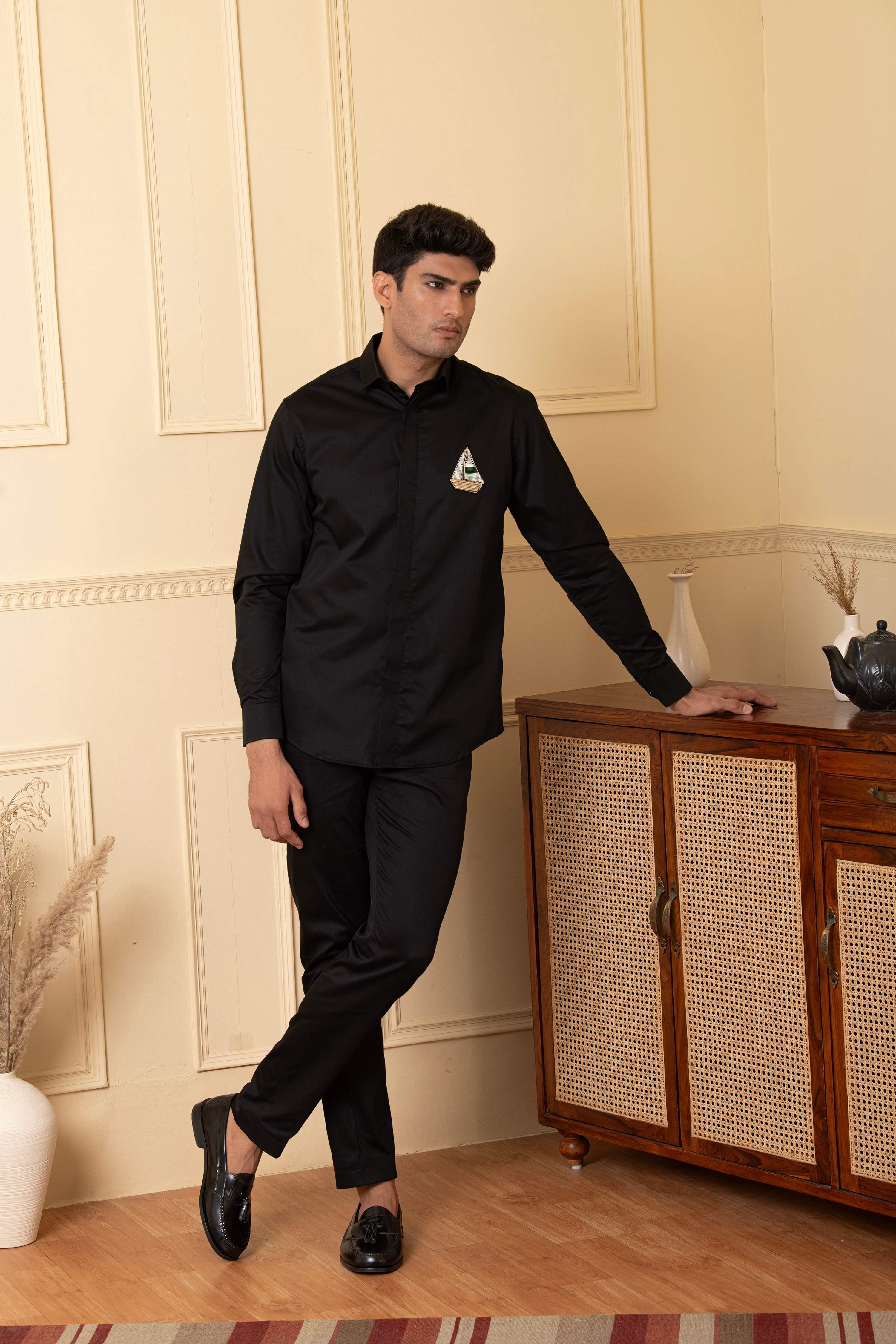 Boat Embroidery Shirt by Hilo Design - Distacart