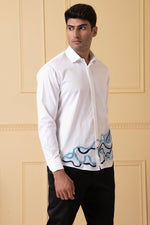 Thumbnail for Cloud Lines Thread Embroidery Shirt by Hilo Design - Distacart