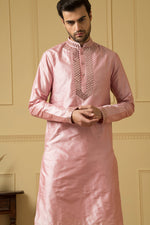 Thumbnail for Pink Mirror Kurta by Hilo Design - Distacart