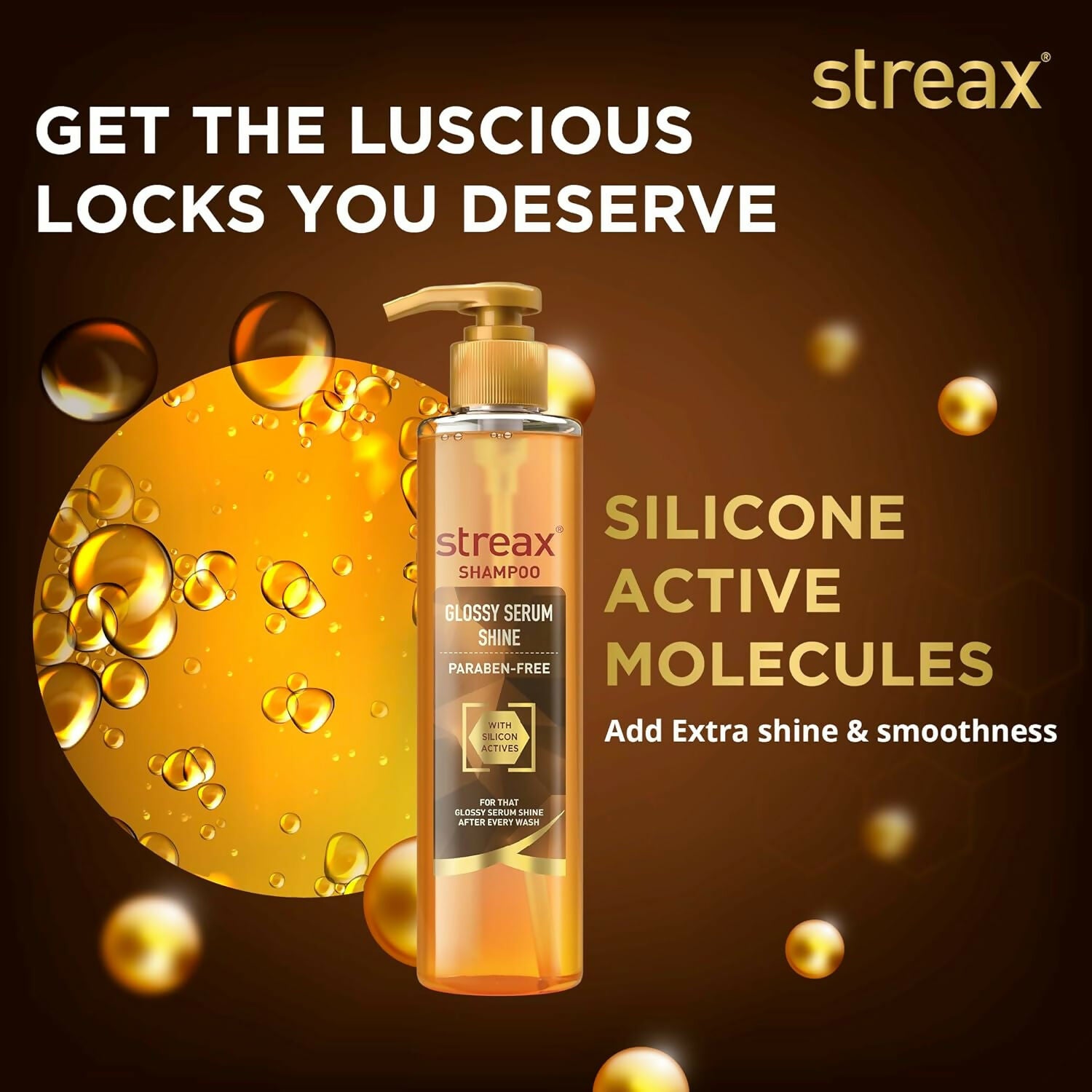 Streax Glossy Serum Shine Shampoo with Silicon Actives For Frizzy and Dry Hair - Distacart