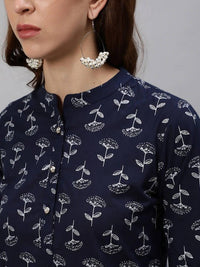 Thumbnail for Anubhutee Blue Printed Kurta with Trousers & Dupatta - Distacart