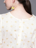 Thumbnail for Ahalyaa Off White Printed Basic Jumpsuit - Distacart