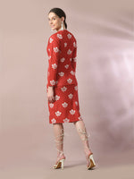 Thumbnail for Myshka Women's Rust Printed Round Neck Party Top With Skirt Co-ord set - Distacart