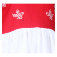 Thumbnail for Akarshan Pure Cotton Frock Style Kurti with Leggings Set - Red & White - Distacart