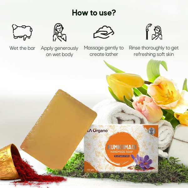 LA Organo Kumkumadi Handmade Natural Bath Soap - Distacart