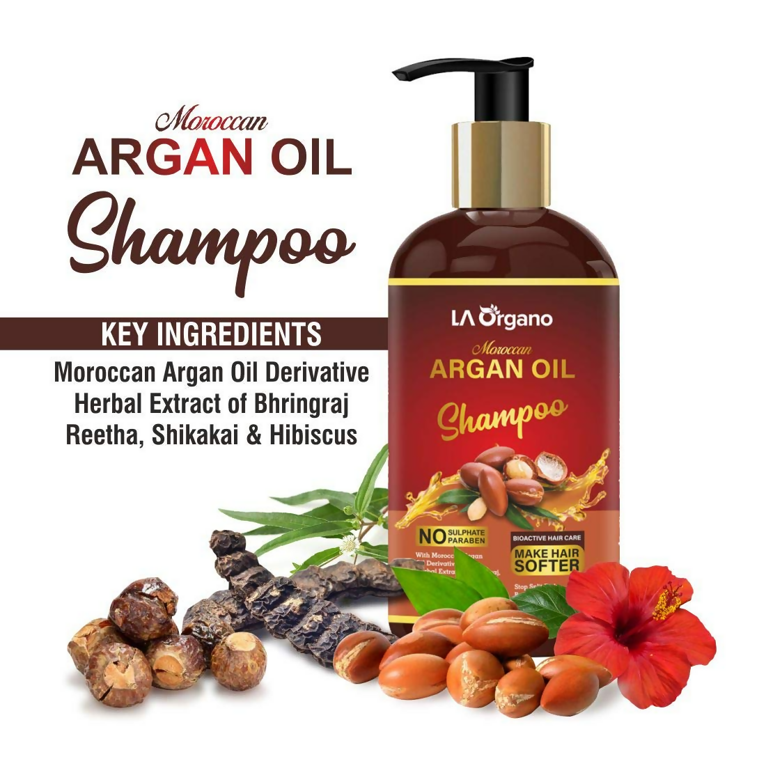 LA Organo Moroccan Argan Hair Shampoo - Distacart