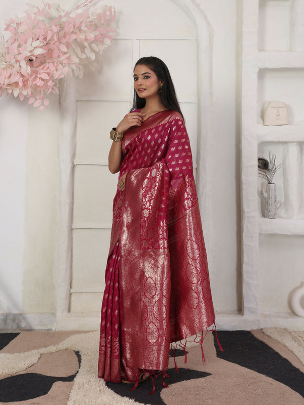 Astita Lichi Silk Wine Saree