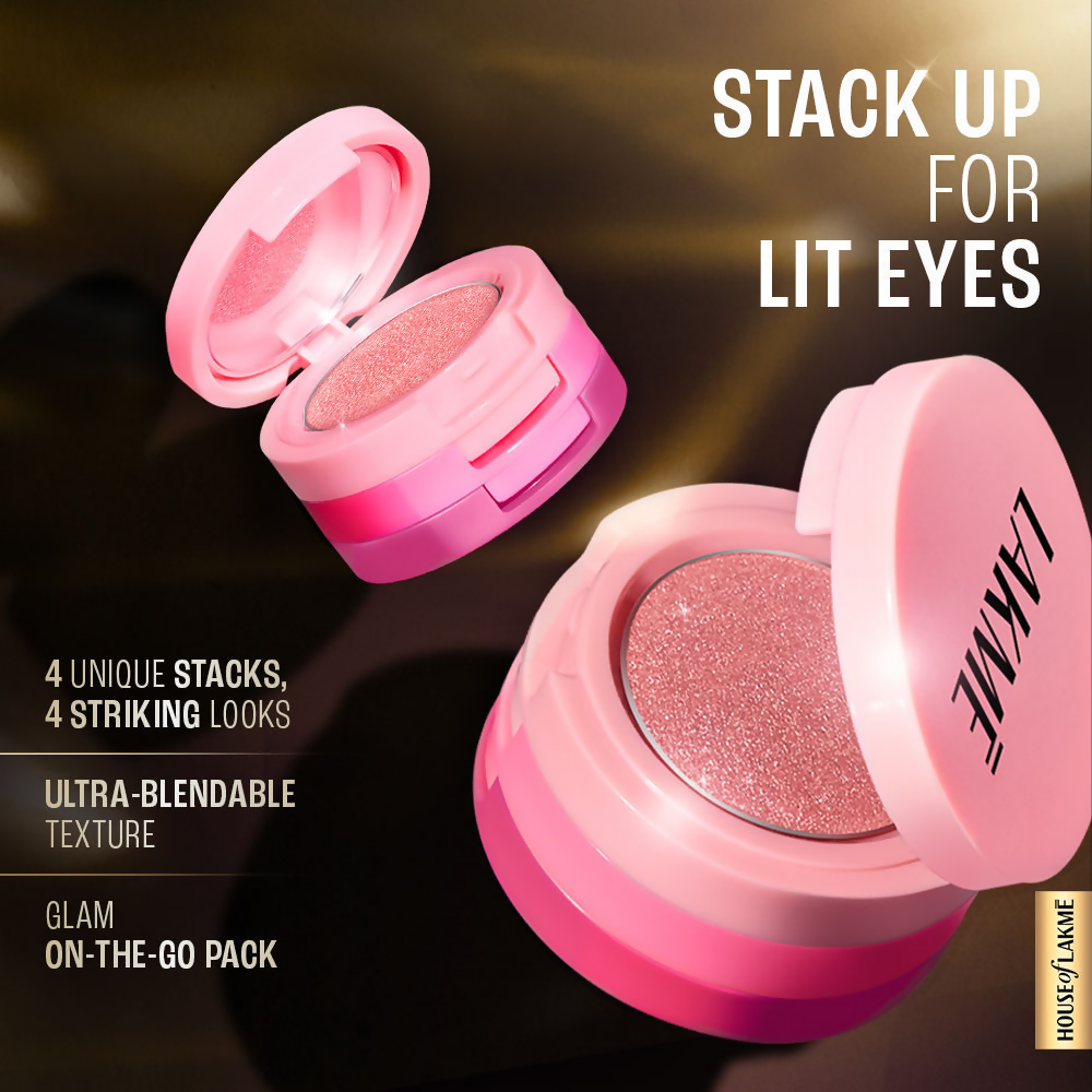 Lakme 9 To 5 Eyeconic Cream Powder Eyeshadow Stack - Pink Beauty - Distacart