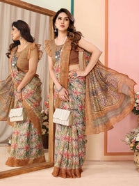 Thumbnail for Partywear Designer Coffee Kota Doriya Fancy Saree - Dyuti