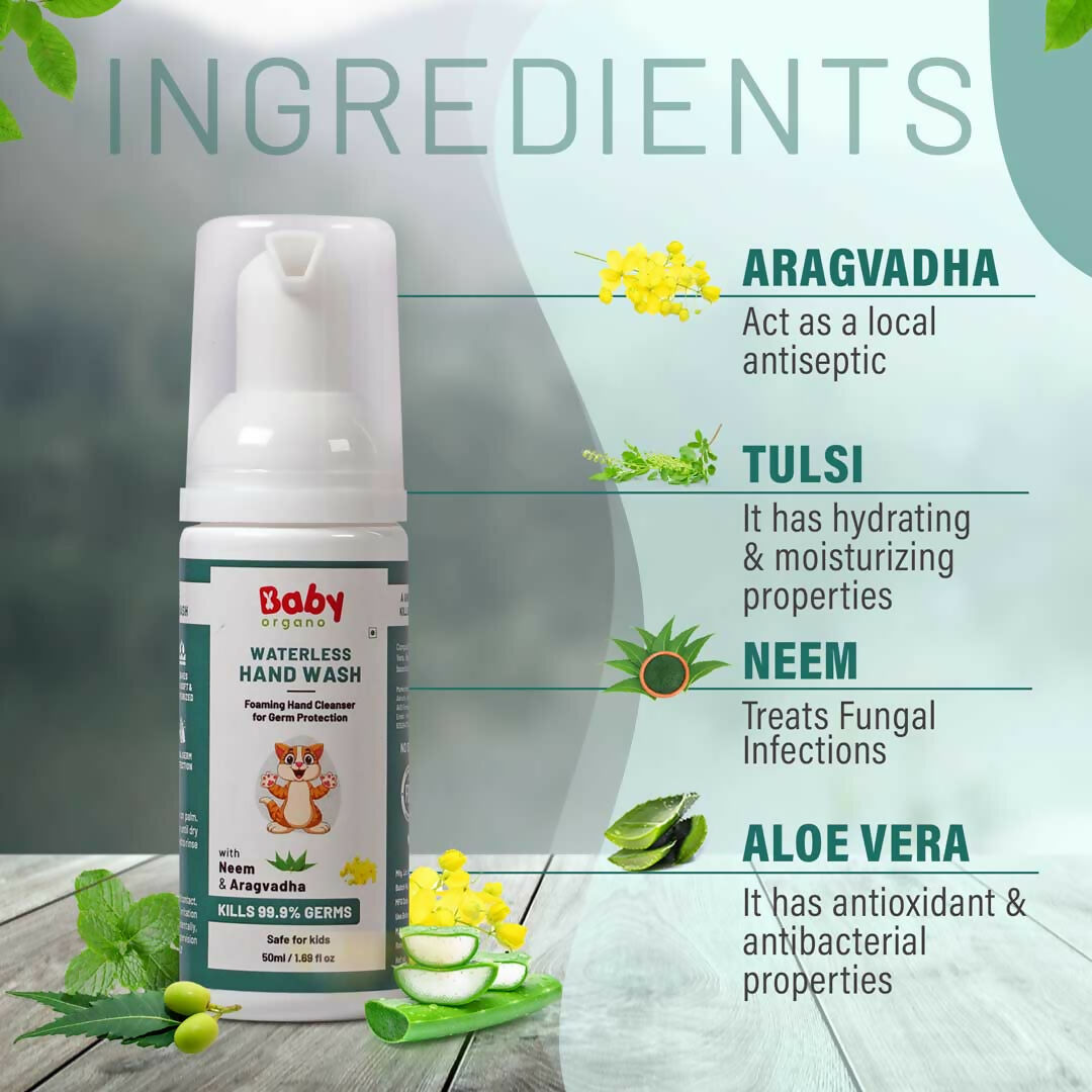 Babyorgano Non Alcoholic Foam Based Waterless Hand Wash for Kids - Distacart